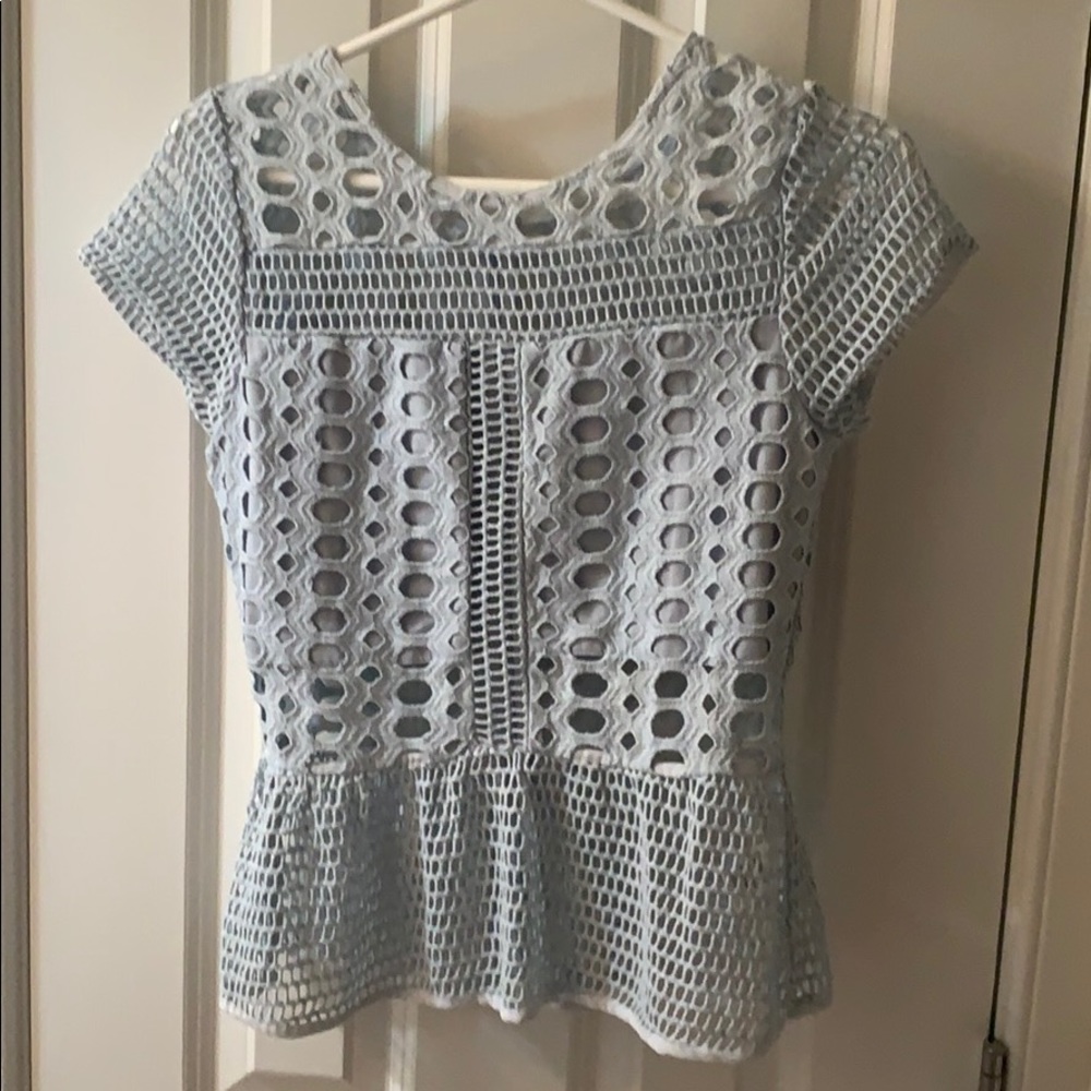 Blue peplum top